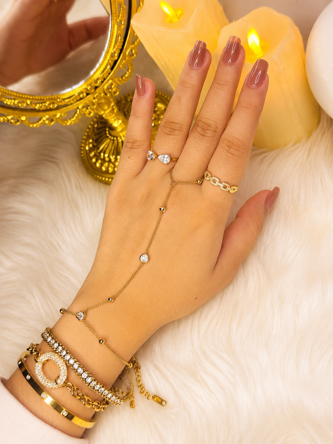 18k Stainless Steel Hand Chain - Image 2