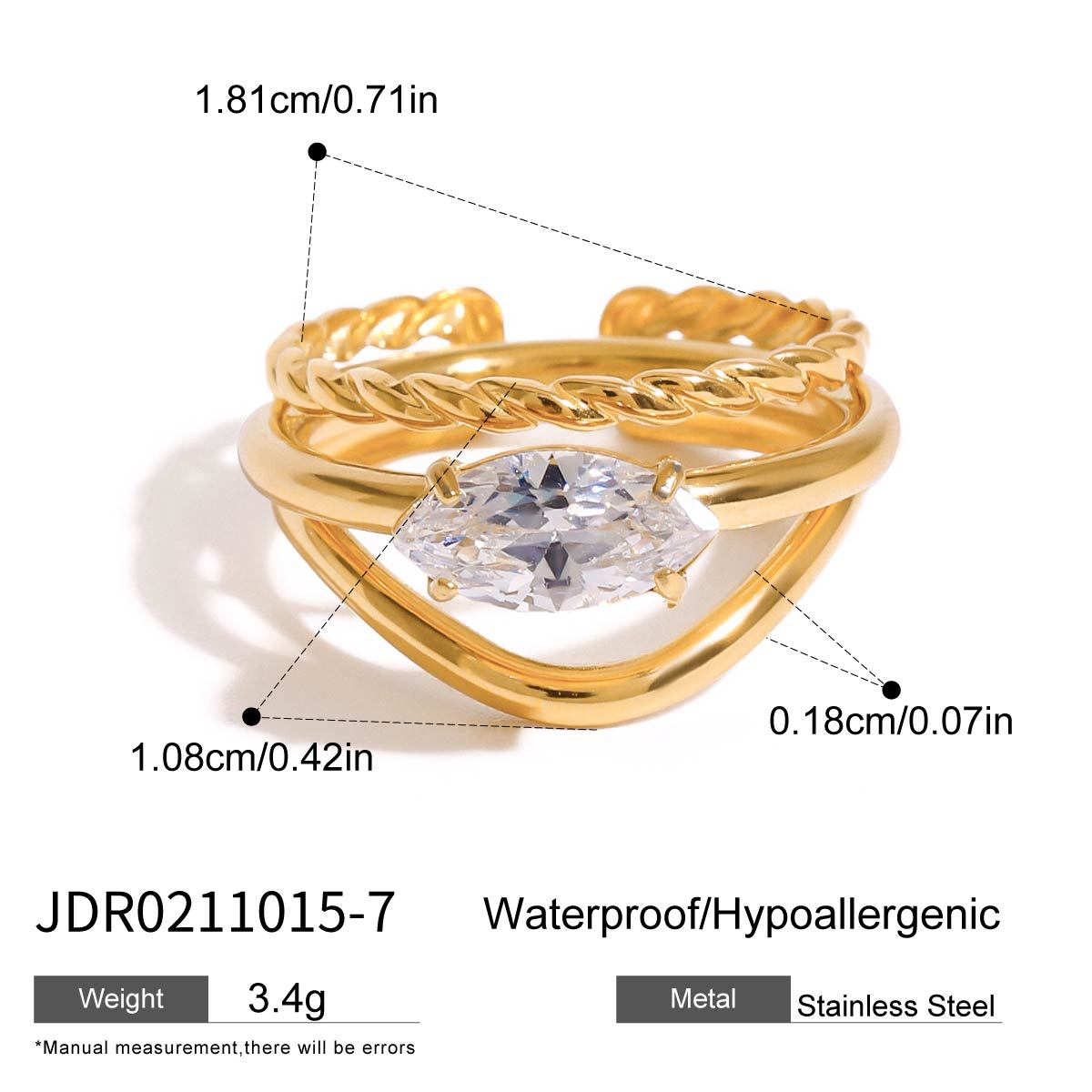 premium stainless steel finger ring (3 pcs set)