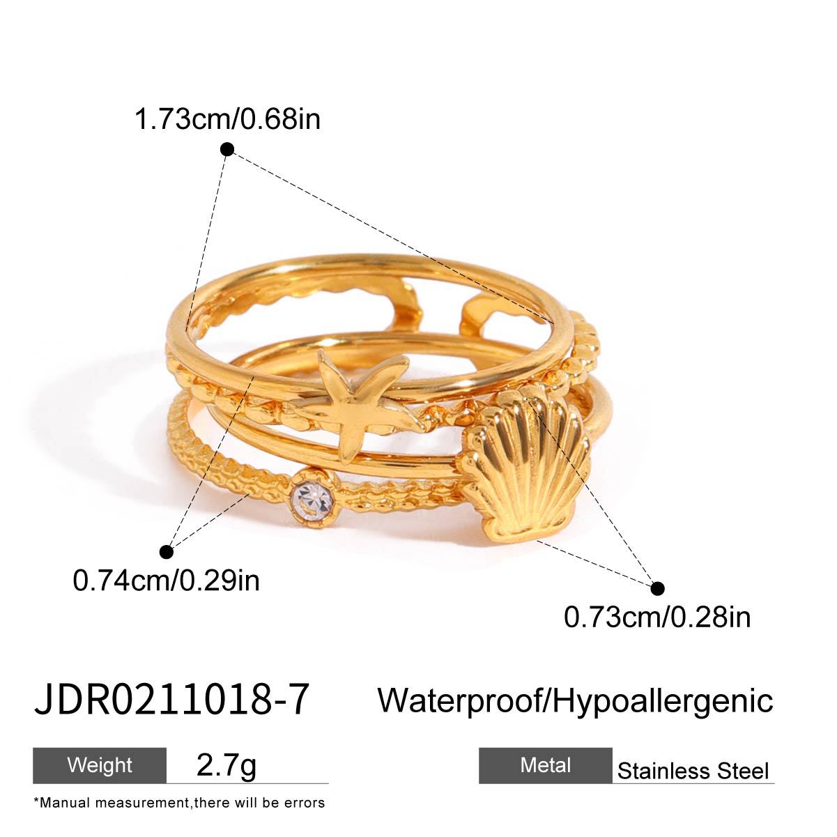 Premium Stainless Steel Finger Ring (3 pcs set)