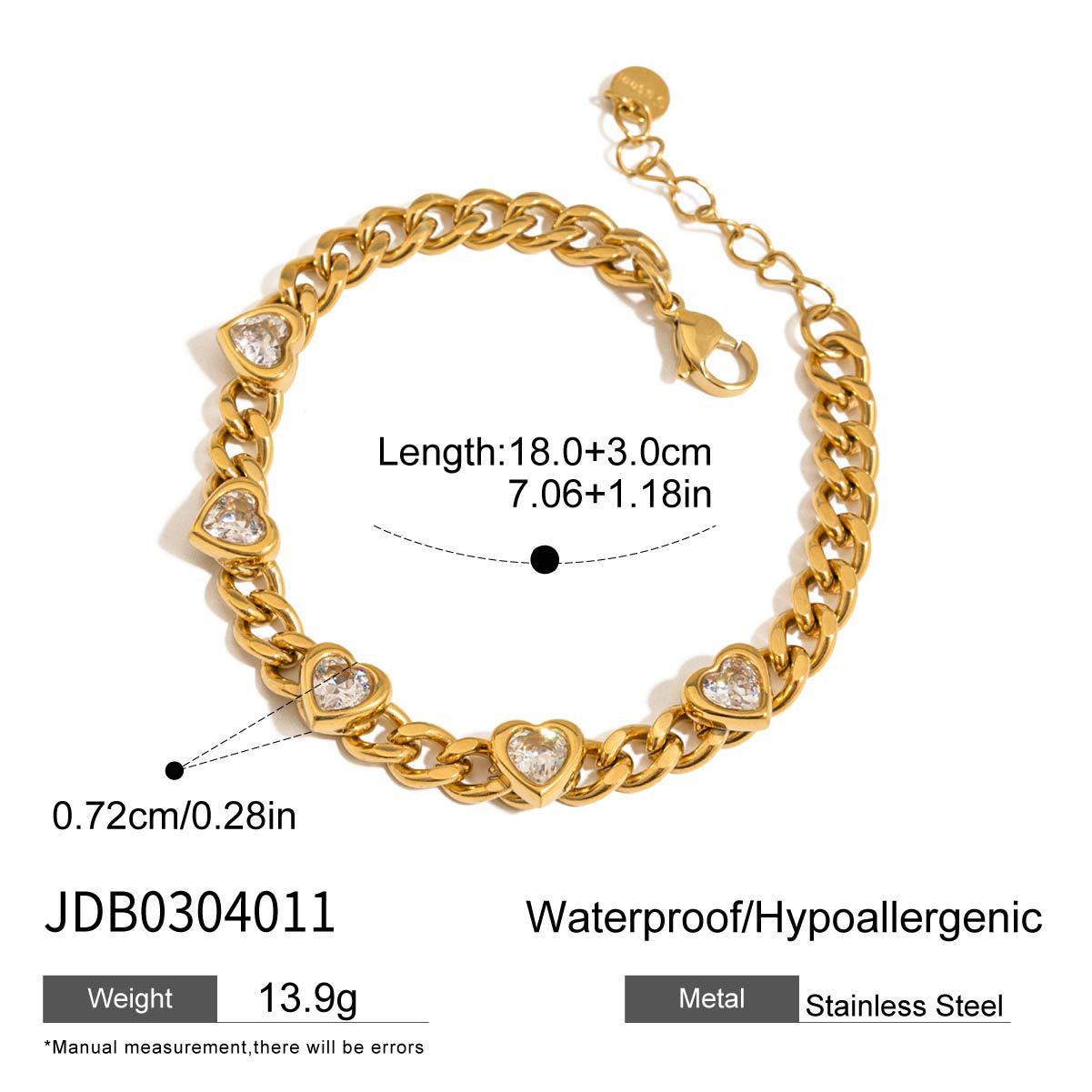 18k Gold Pated Stinless Steel Charm Bracelet