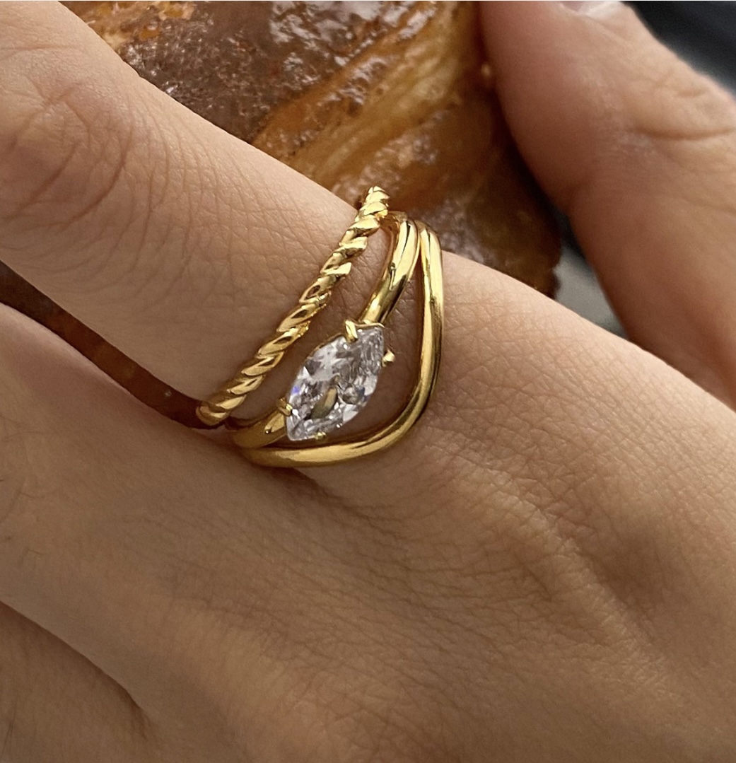 premium stainless steel finger ring (3 pcs set) - Image 2