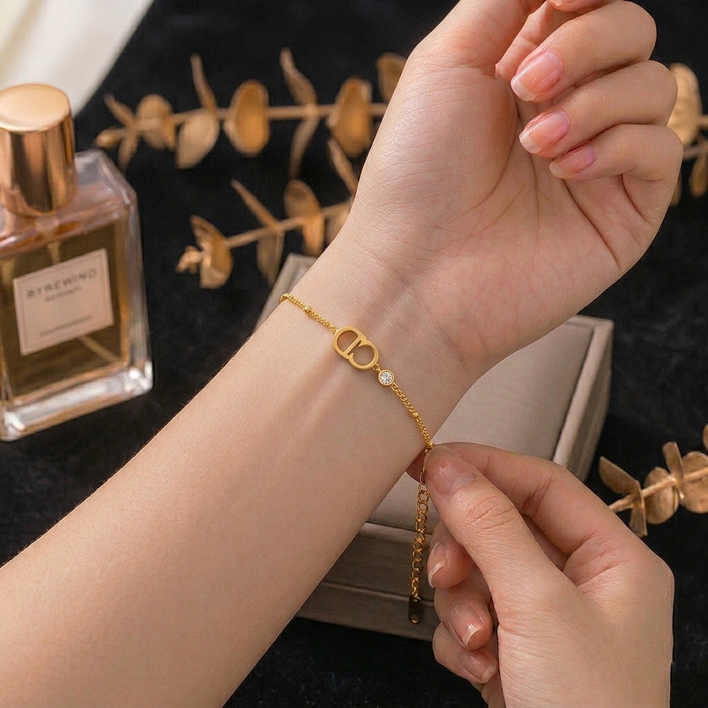 18k Gold Pated Stinless Steel Chain Bracelet