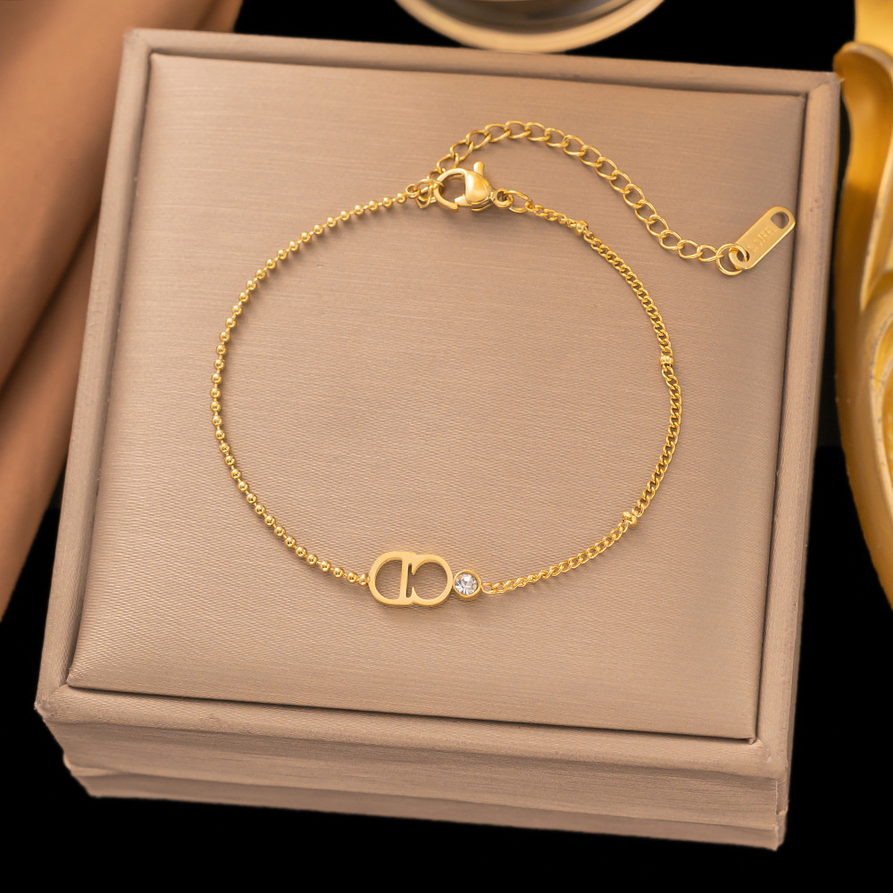 18k Gold Pated Stinless Steel Chain Bracelet - Image 2