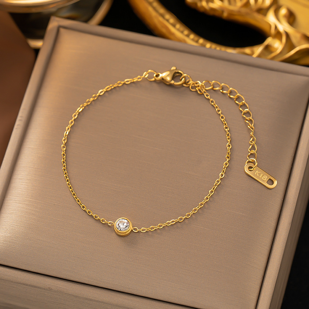 18k Gold Pated Stinless Steel Chain Bracelet - Image 2