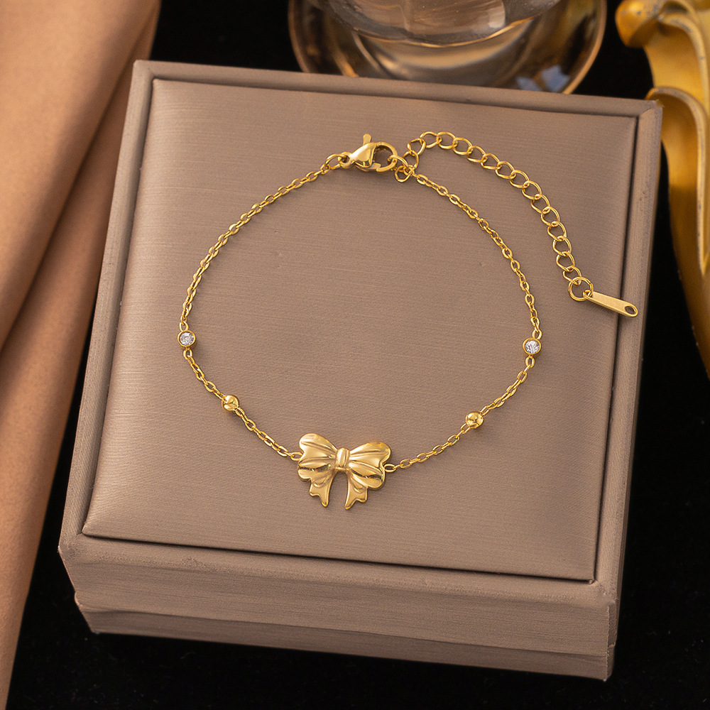 18k Gold Pated Stinless Steel Chain Bracelet - Image 2