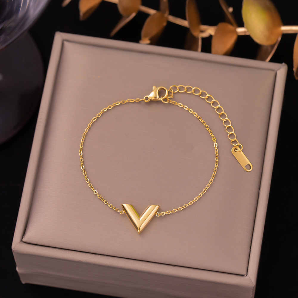 18k Gold Pated Stinless Steel Chain Bracelet - Image 2