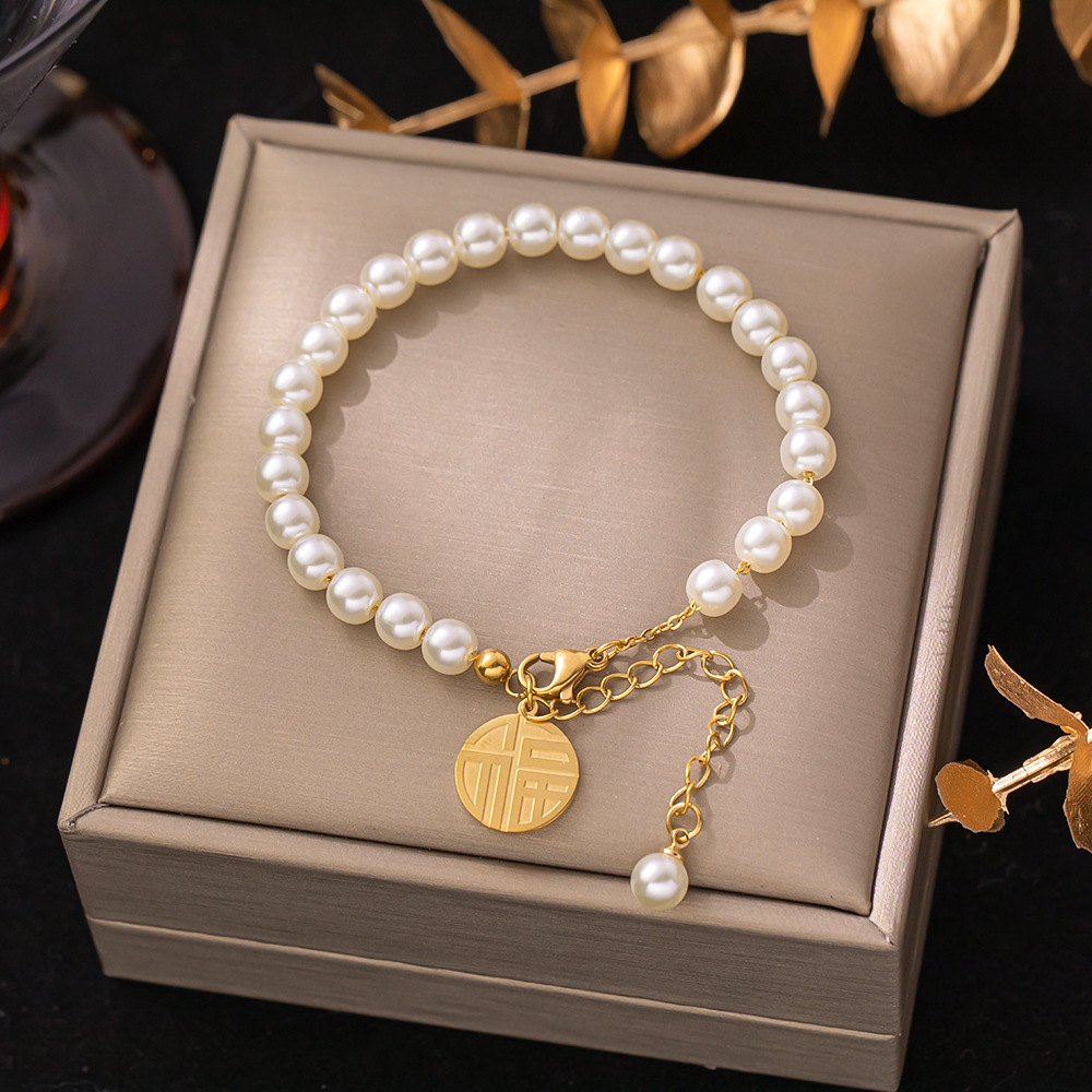 18k Gold Pated Stinless Steel Chain Bracelet - Image 2
